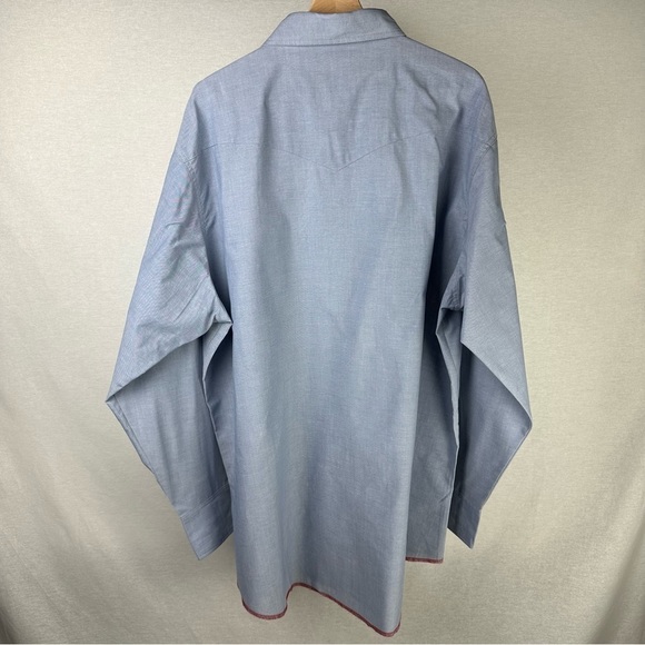 wrangler Western Cowboy Cut Long-sleeve Pearl Snap Button-down Casual Shirt - Picture 8 of 8